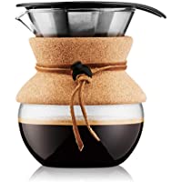 Bodum - 11592-109 - Pour Over - Cafetera de Filtro de Acero Inoxidable - 0.5 l - Corcho